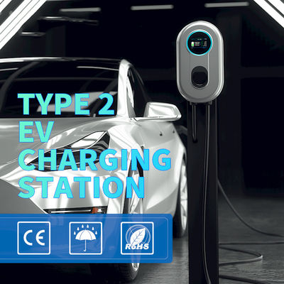 el Type2 de la estación de carga del coche eléctrico de Wallbox 3Phase 22.08KW del cargador de 32A EV telegrafía los 5m con la pantalla LCD
