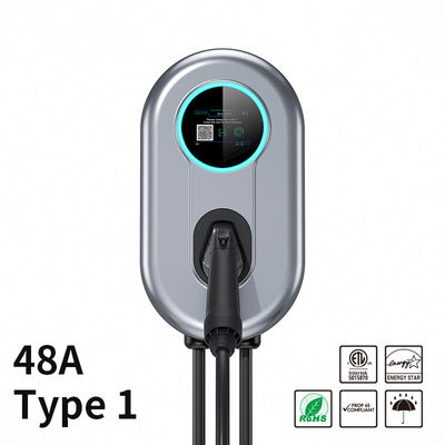 estación del cargador de 48A Wallbox EV con la pantalla LCD APP Wifi/Bluetooth 11,52 cargador del hogar del tipo 1 EV del kilovatio