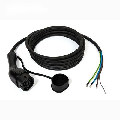 CA de carga 250V del cable del cargador del enchufe 32A/1Phase EV del solo del arma IEC62196 vehículo eléctrico del Type2