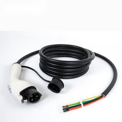 cordón blanco de carga estándar americano del enchufe 32A del cable de 7kW EV, solo cable del cargador del arma del tipo 1