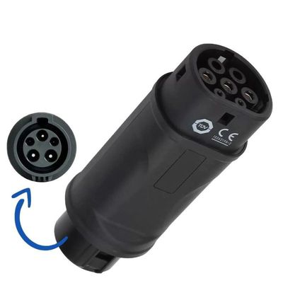Tipo 1 del SAE J1772 del vehículo eléctrico al conector de carga de Type2EV, adaptador 22KW del cargador de la CA EV
