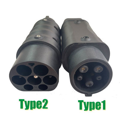 Type2 de la CA 250V al adaptador del tipo 1 EV para el cargador del coche eléctrico, cable de carga Conveter de 32A 22KW EV