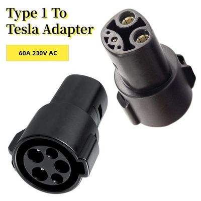 Conectores de carga J1772 la monofásico 60A EV de la CA a los adaptadores de Tesla para los cargadores de los vehículos eléctricos